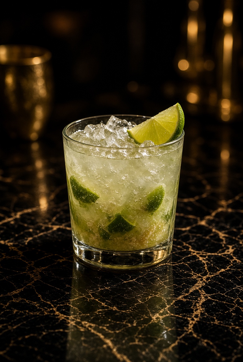 Caipirinha cocktail photographed at SLIQUE