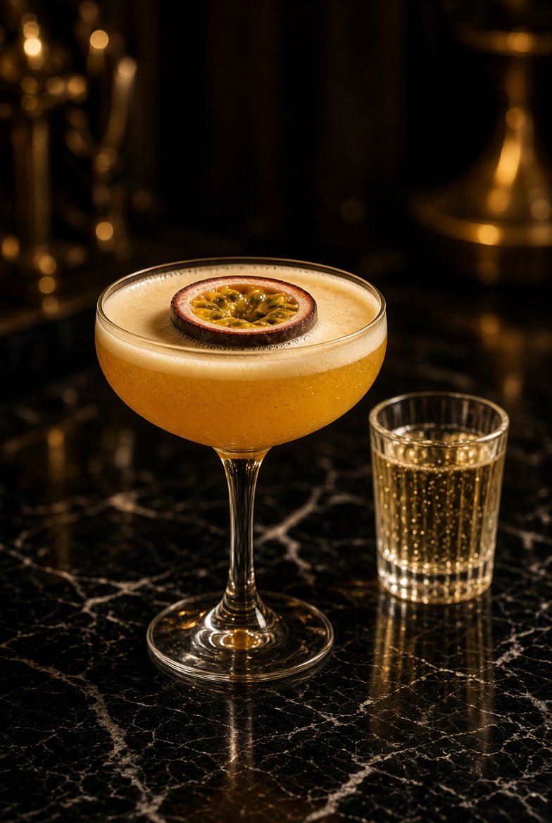 Pornstar Martini cocktail at SLIQUE