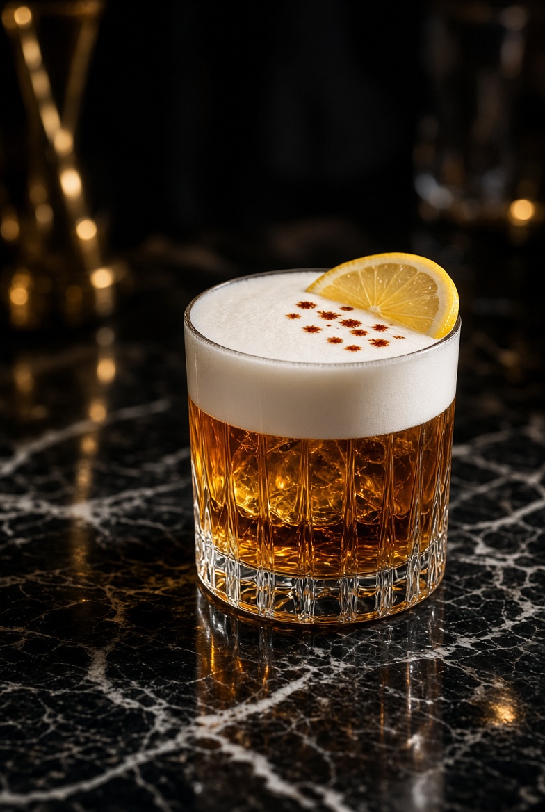 Whiskey Sour cocktail at SLIQUE