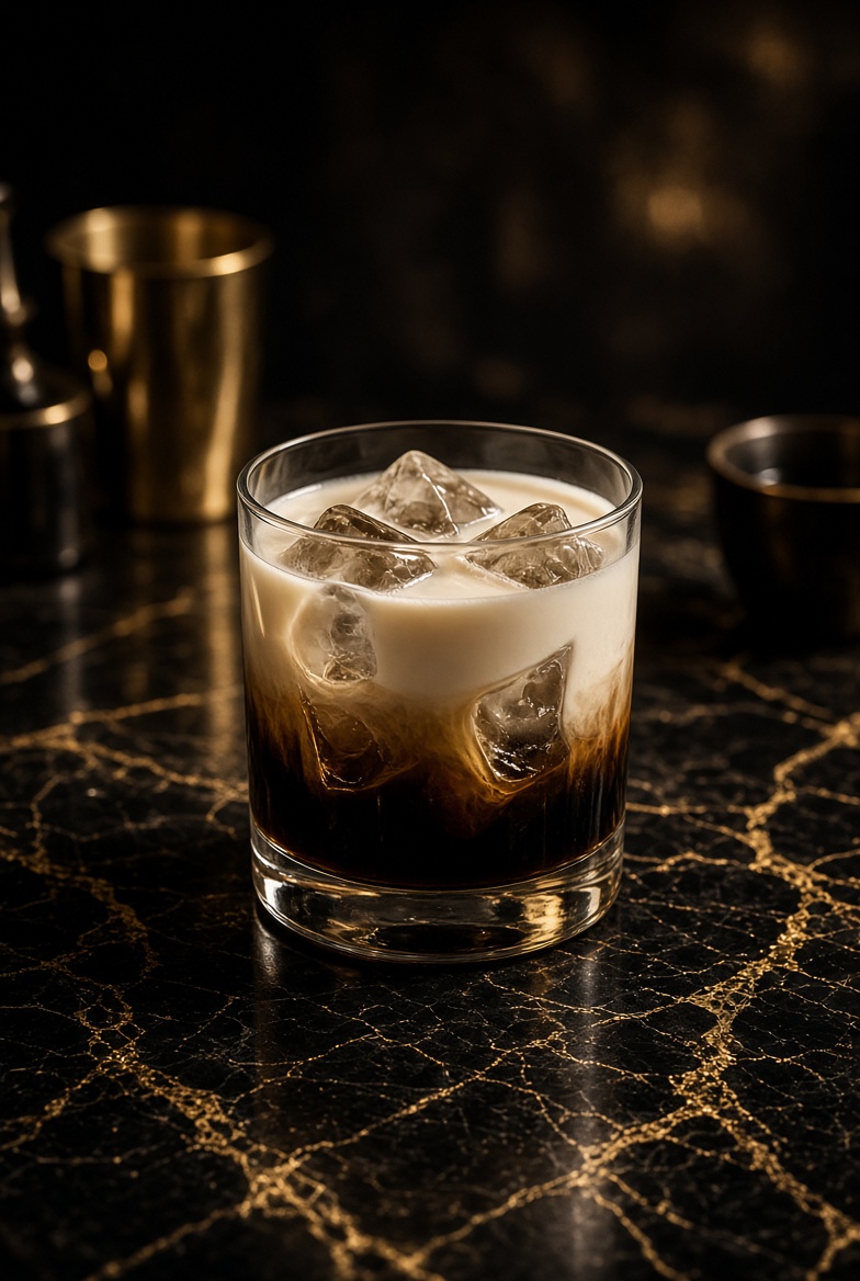 White Russian cocktail photographed at SLIQUE